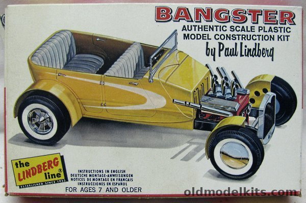 Lindberg 1/32 Bangster Custom Hot Rod, 138 plastic model kit